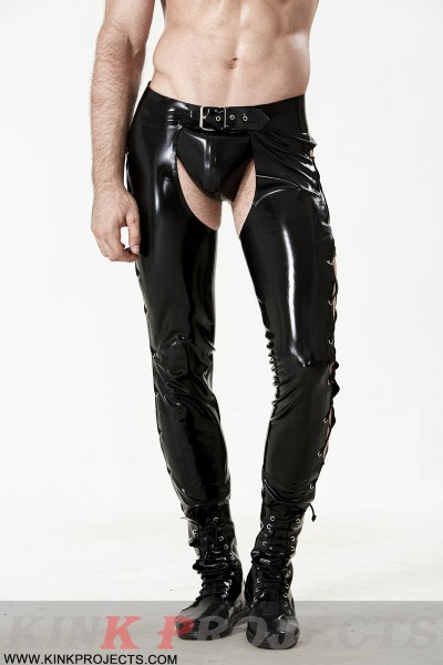 Male Low-Waisted Slim-Cut Laced Chaps-modification