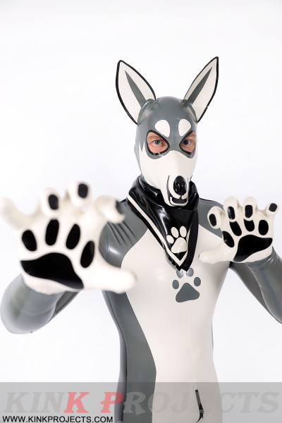 Male Grey Donkey Latex Catsuit