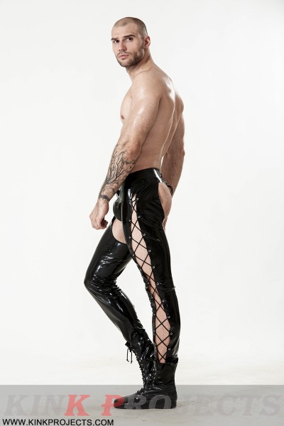 Male Low-Waisted Slim-Cut Laced Chaps-modification