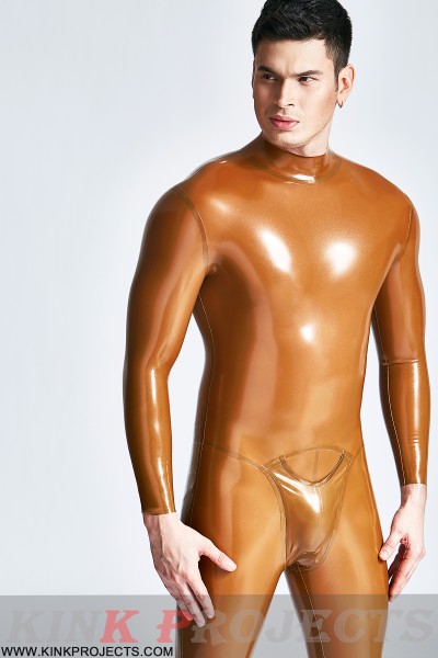Male Zipless Pouch-front Neck Entry Catsuit 
