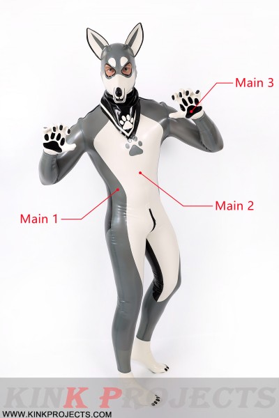Male Grey Donkey Latex Catsuit