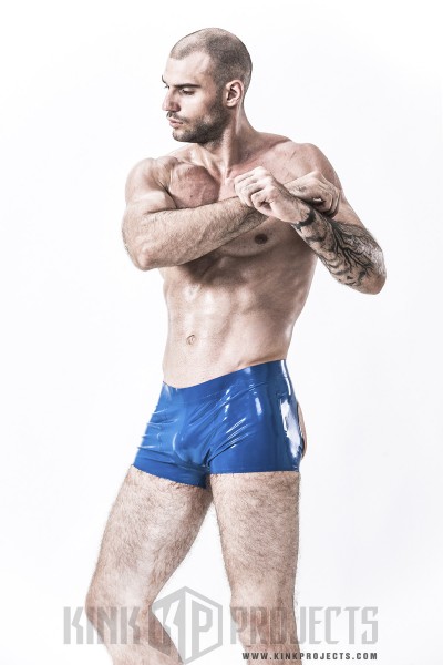 Male 'Open-Bum' Latex Club Shorts