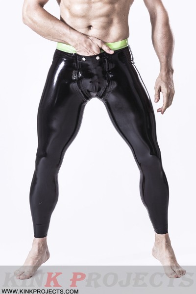 Male Studded & Zippered 'Codpiece' Latex Leggings