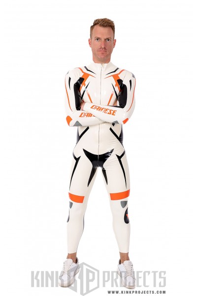 Male 'MotoGP Circuit' Branded Motorcycle Latex Suit