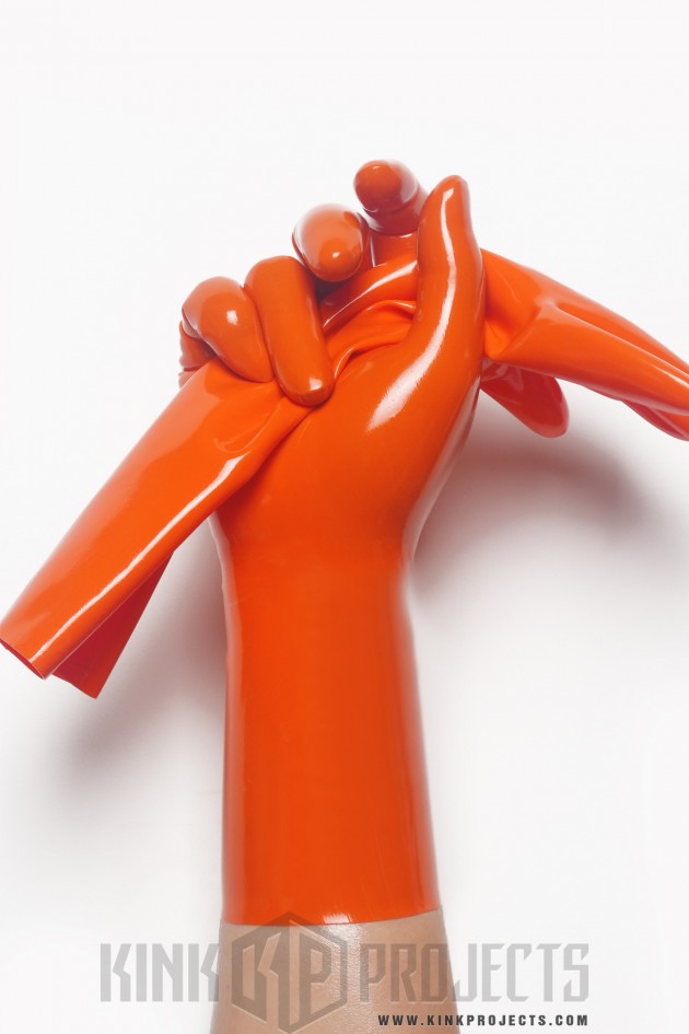 Orange Classic Short Molded Latex Gloves Orange Classic Short Molded Latex Gloves